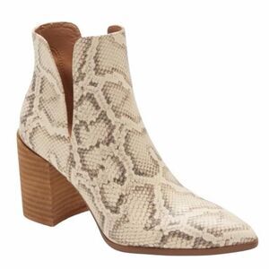Steve Madden Kaylah Bootie in Light Beige Snake Print